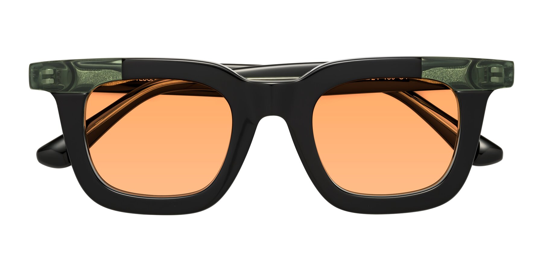 Folded Front of Mill in Black-Green with Medium Orange Tinted Lenses