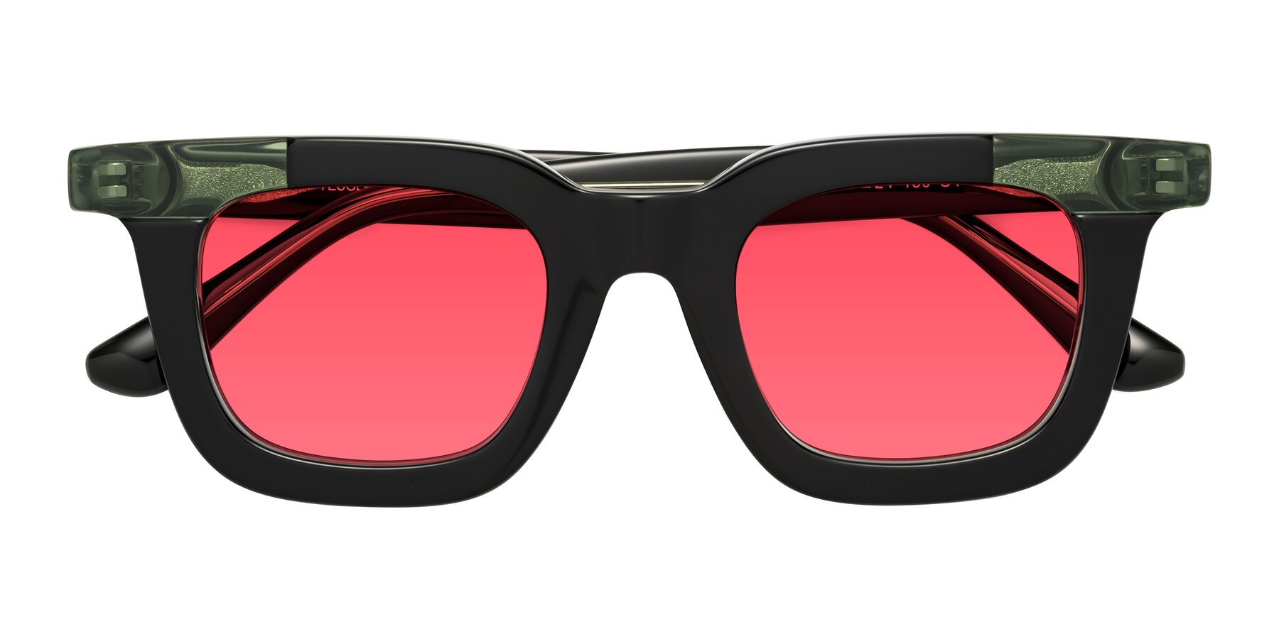 Folded Front of Mill in Black-Green with Red Tinted Lenses