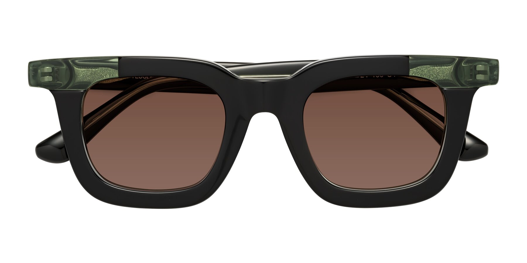 Folded Front of Mill in Black-Green with Brown Tinted Lenses