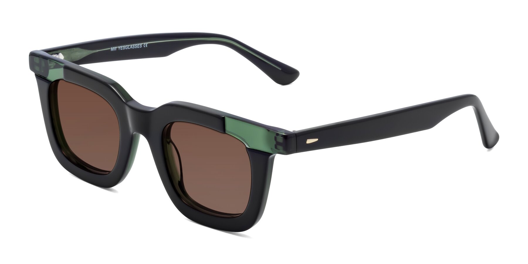 Side of Mill in Black-Green with Brown Tinted Lenses