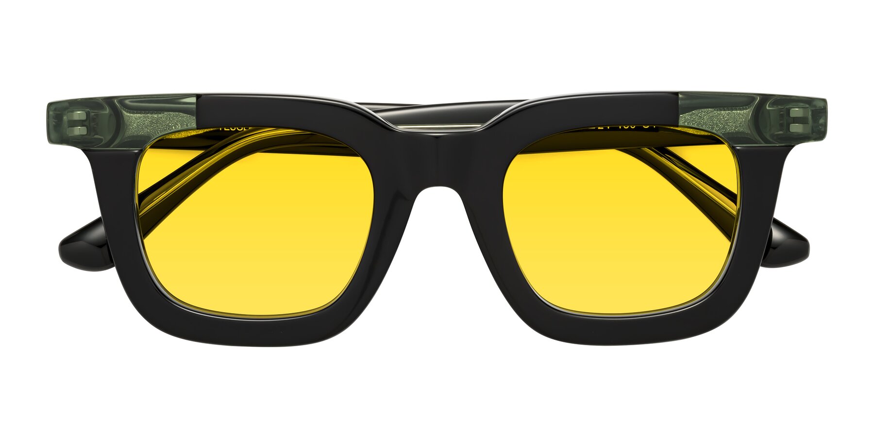 Folded Front of Mill in Black-Green with Yellow Tinted Lenses