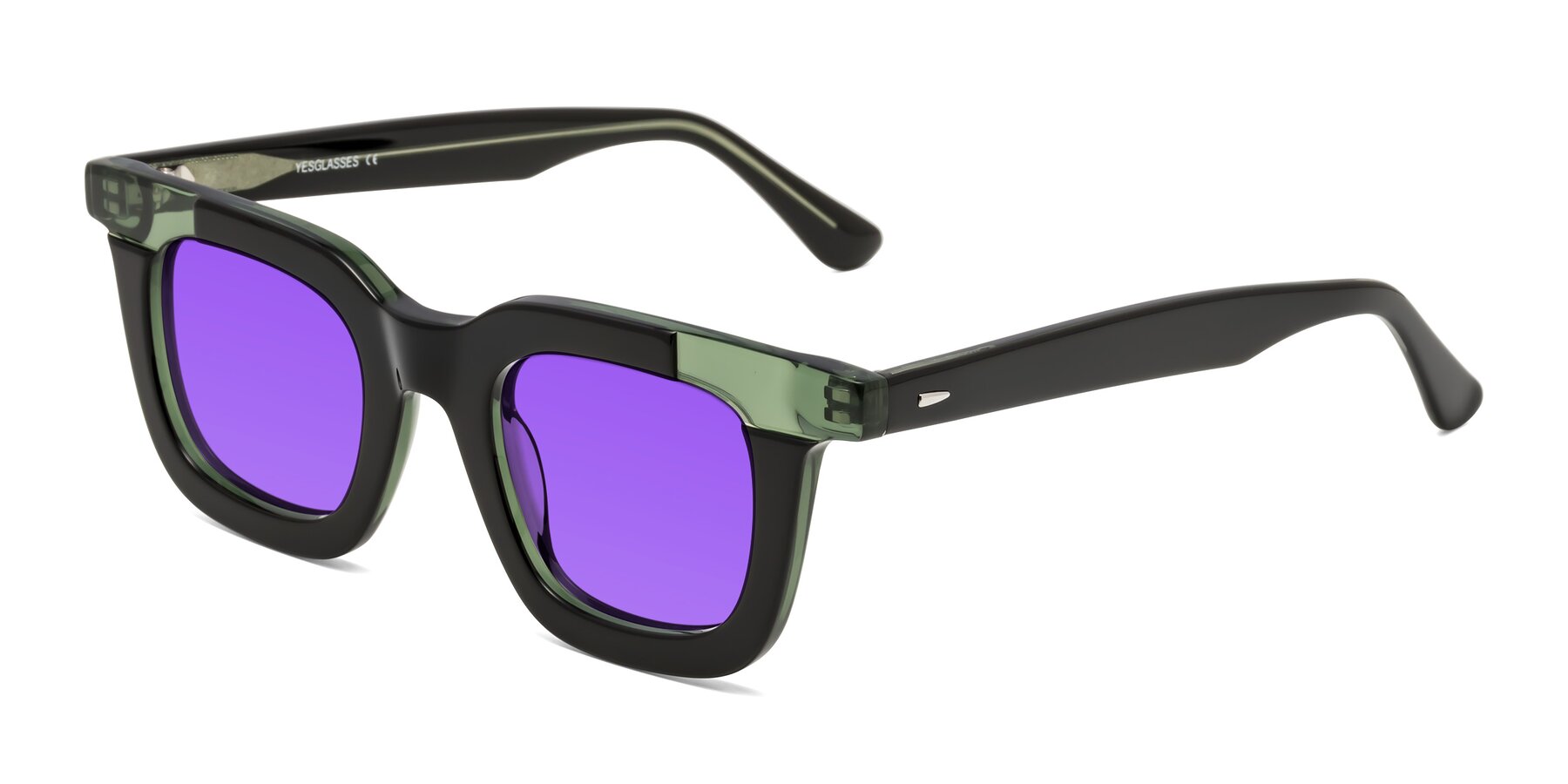 Angle of Mill in Black-Green with Purple Tinted Lenses