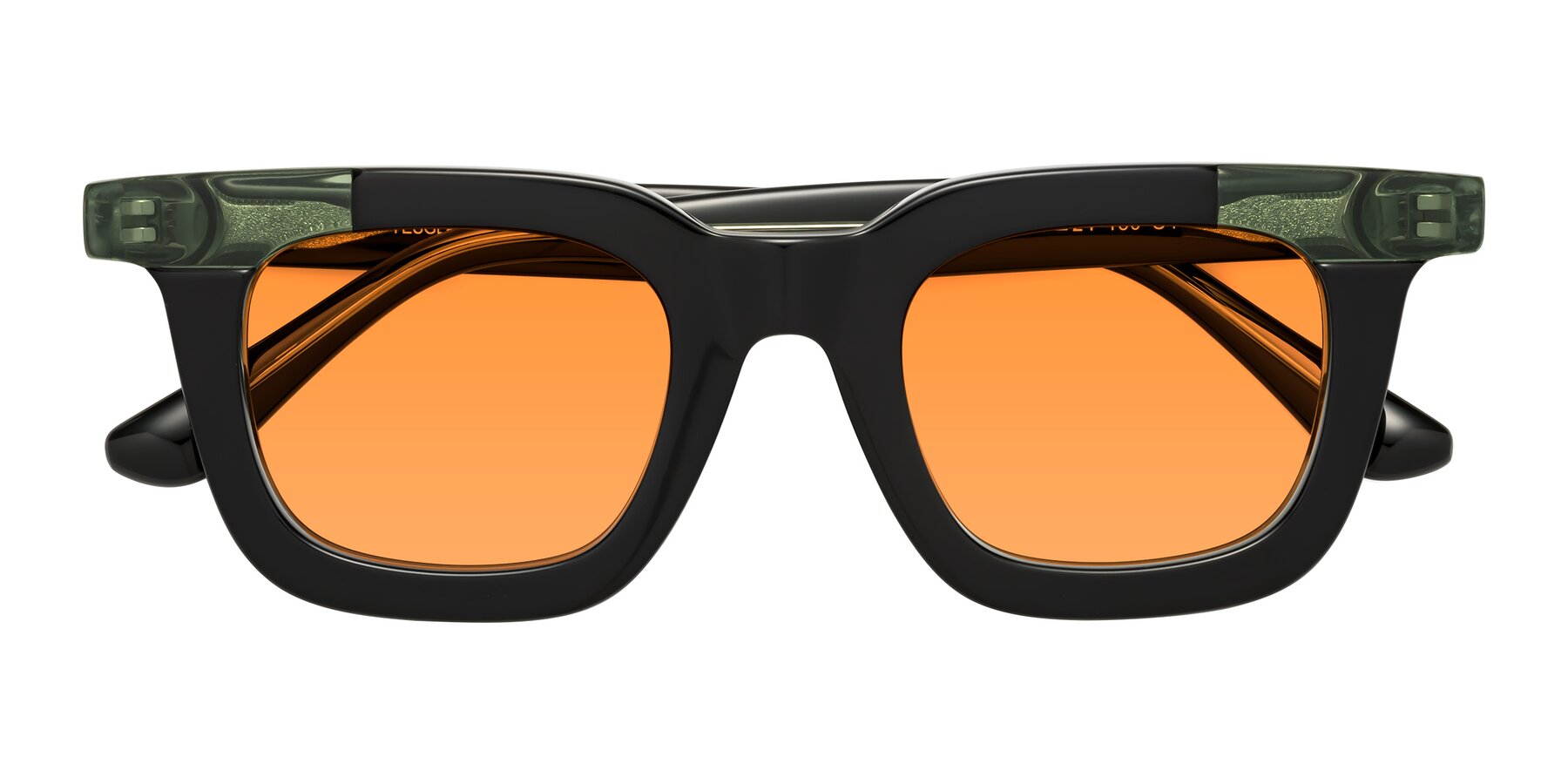 Folded Front of Mill in Black-Green with Orange Tinted Lenses