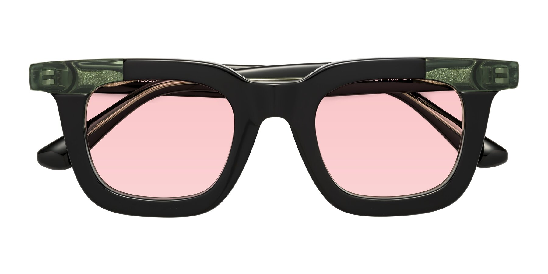 Folded Front of Mill in Black-Green with Light Garnet Tinted Lenses