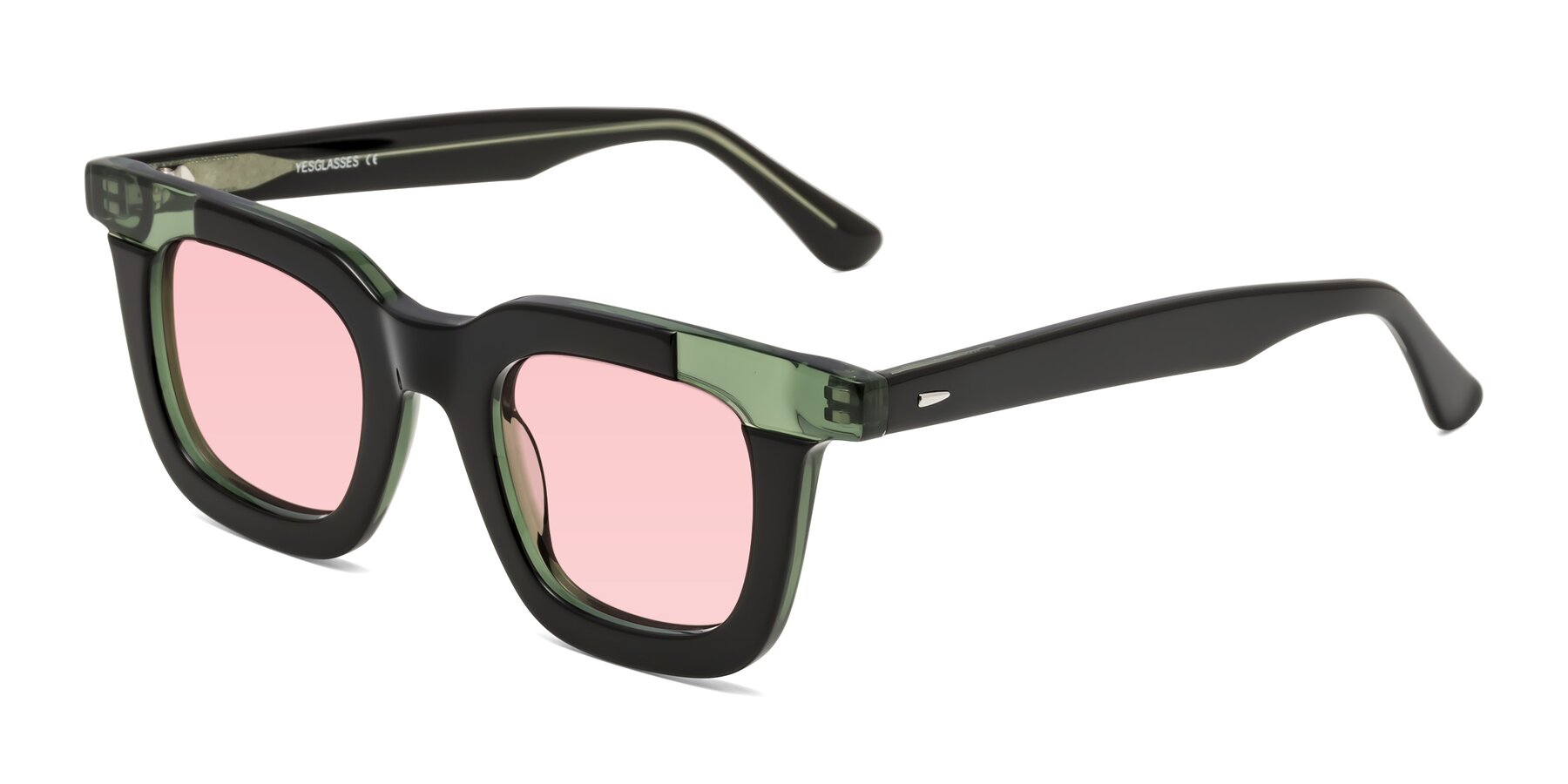 Angle of Mill in Black-Green with Light Garnet Tinted Lenses