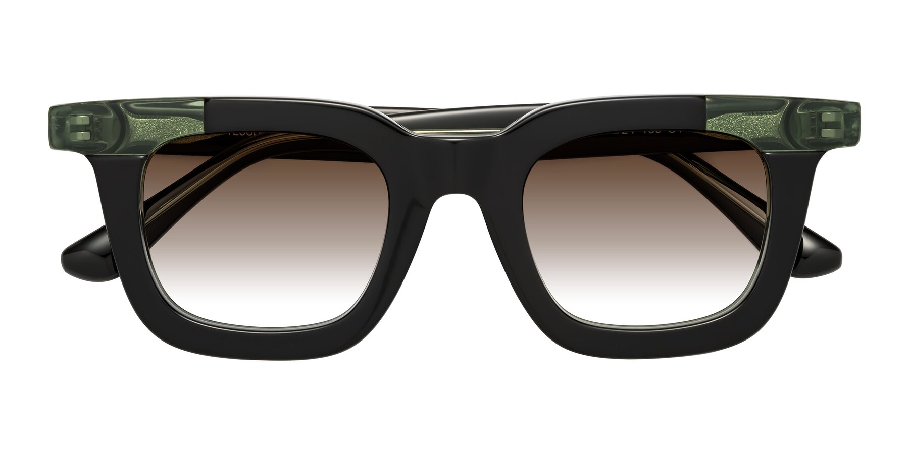 Folded Front of Mill in Black-Green with Brown Gradient Lenses