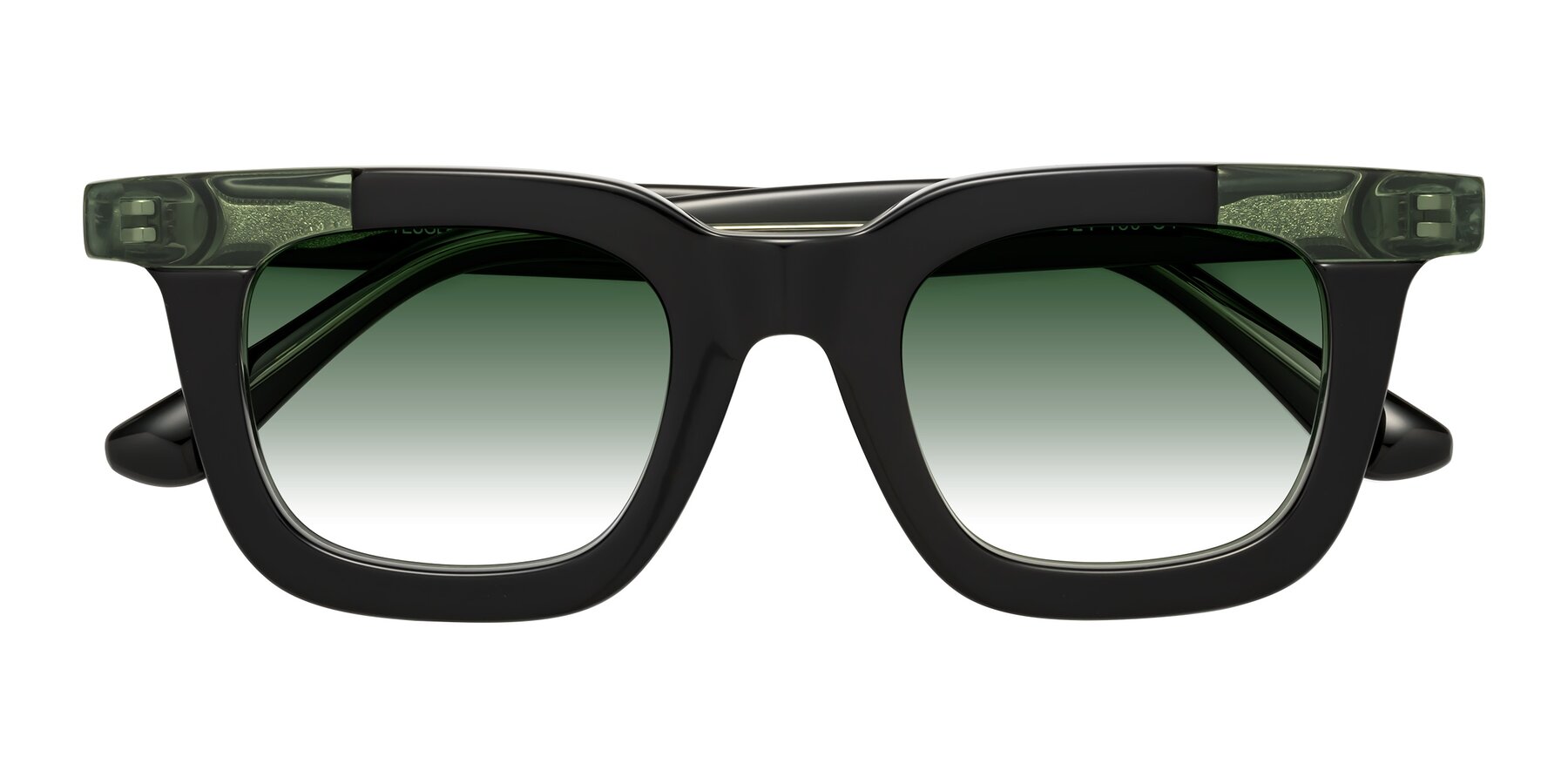 Folded Front of Mill in Black-Green with Green Gradient Lenses