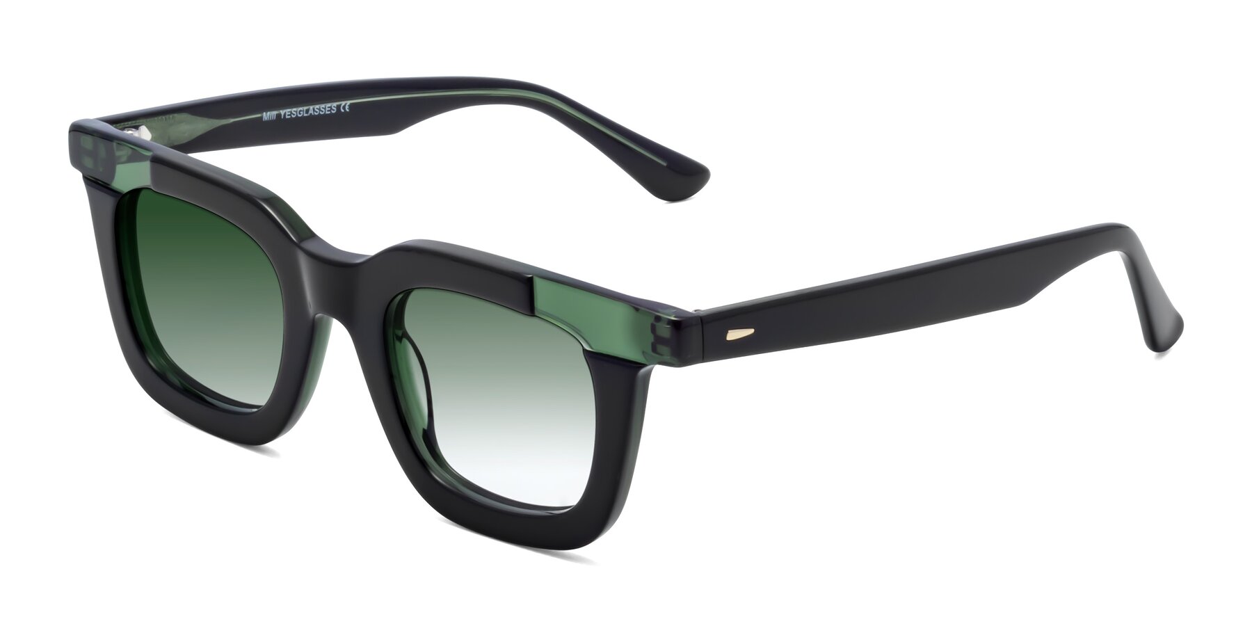 Side of Mill in Black-Green with Green Gradient Lenses