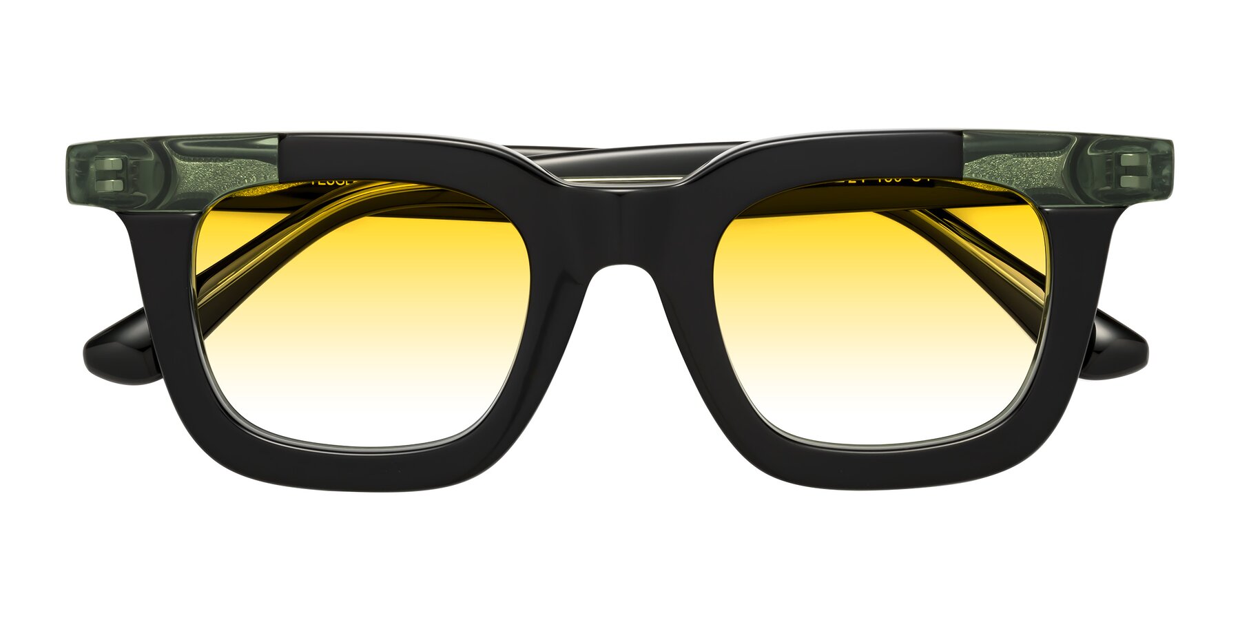 Folded Front of Mill in Black-Green with Yellow Gradient Lenses