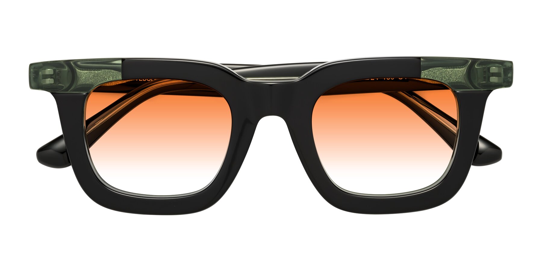 Folded Front of Mill in Black-Green with Orange Gradient Lenses