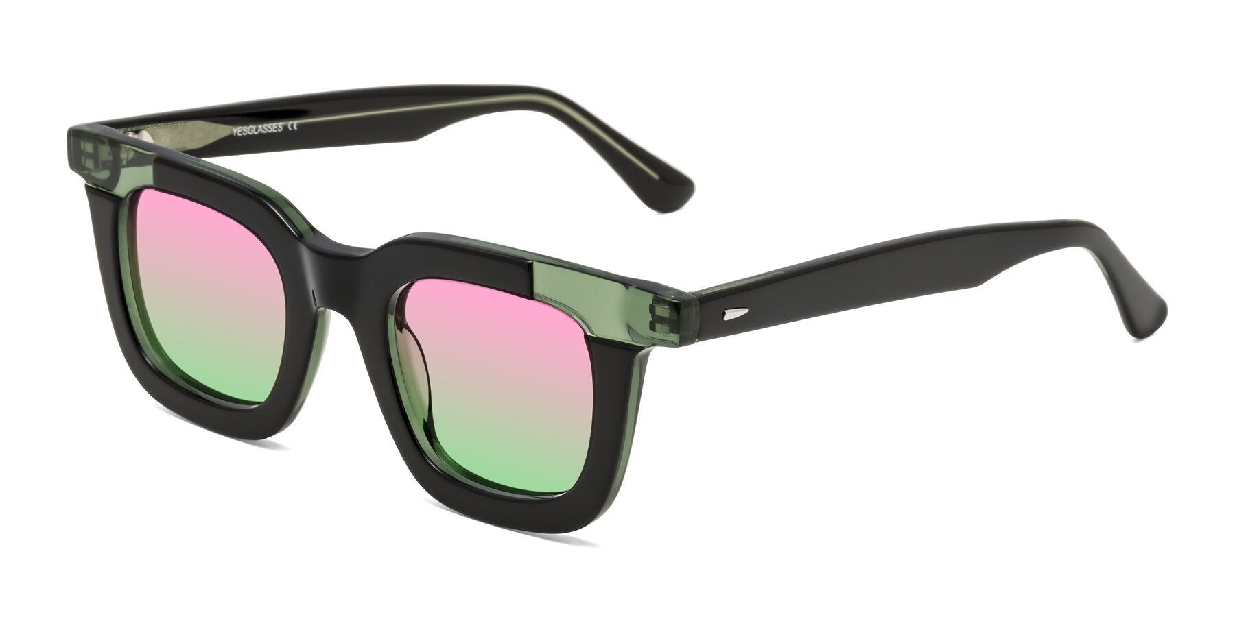 Angle of Mill in Black-Green with Pink / Green Gradient Lenses