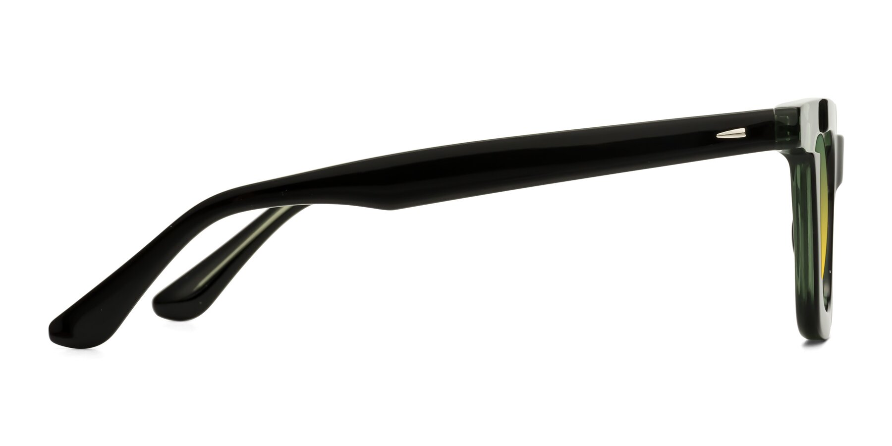 Side of Mill in Black-Green with Green / Yellow Gradient Lenses