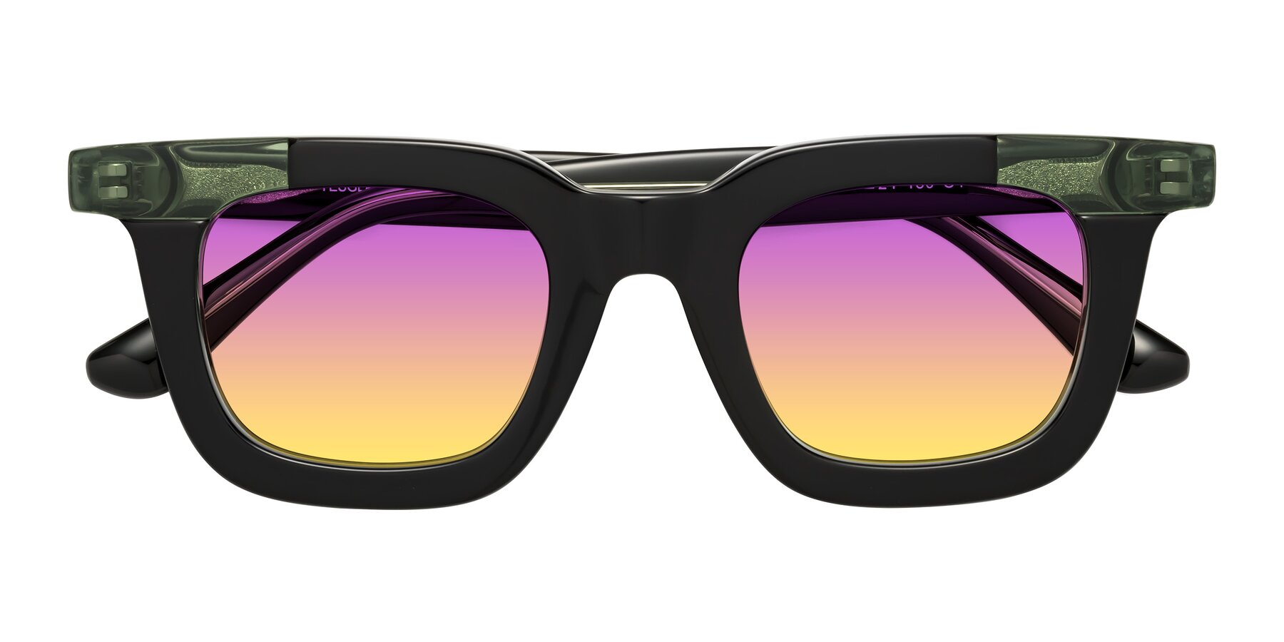 Folded Front of Mill in Black-Green with Purple / Yellow Gradient Lenses