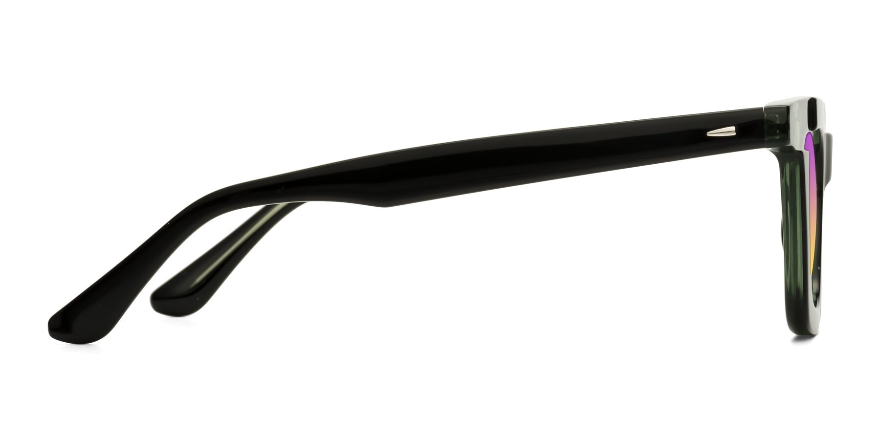 Side of Mill in Black-Green with Purple / Yellow Gradient Lenses
