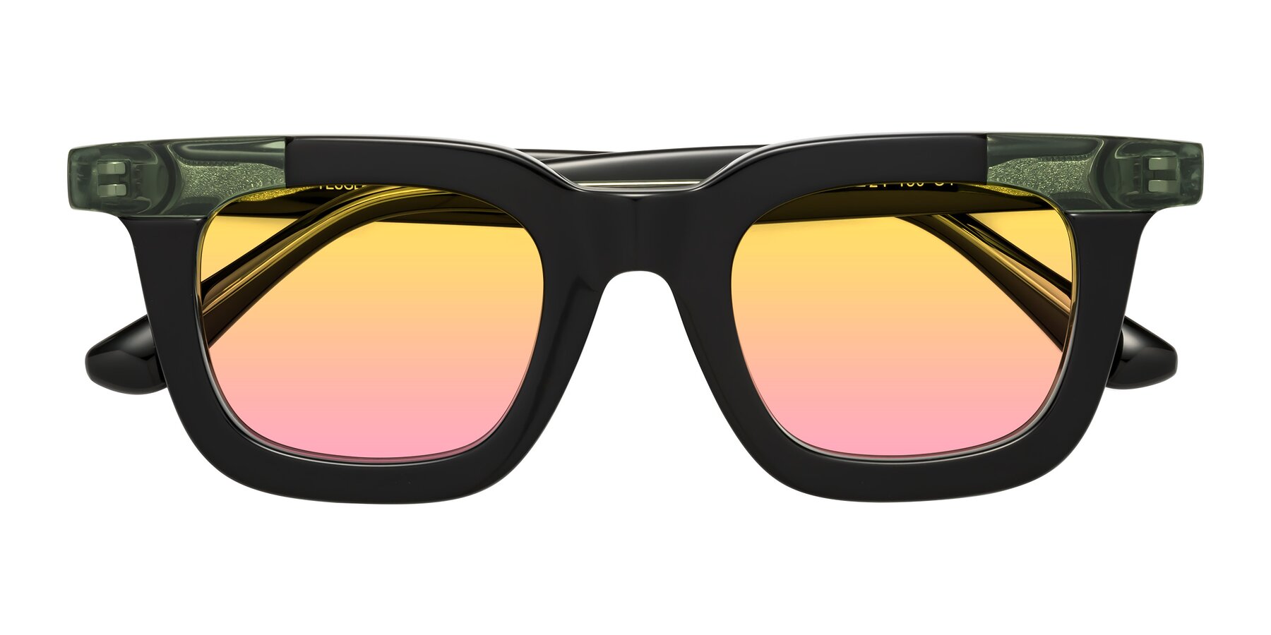 Folded Front of Mill in Black-Green with Yellow / Pink Gradient Lenses