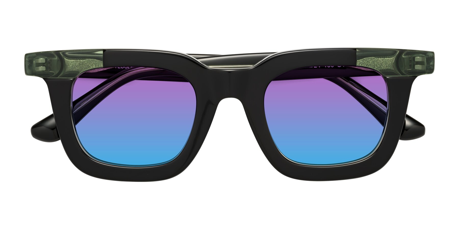 Folded Front of Mill in Black-Green with Purple / Blue Gradient Lenses