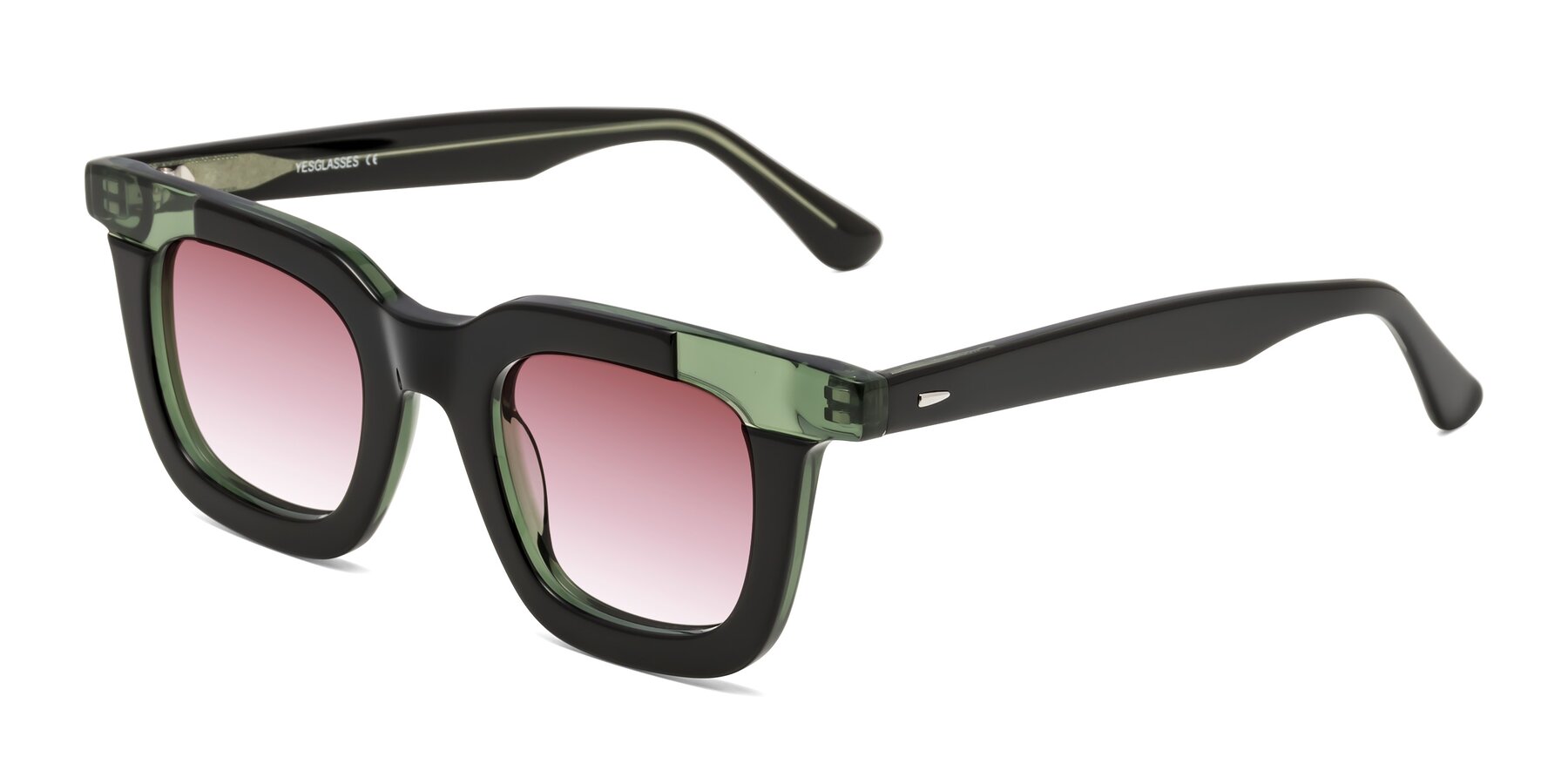 Angle of Mill in Black-Green with Garnet Gradient Lenses