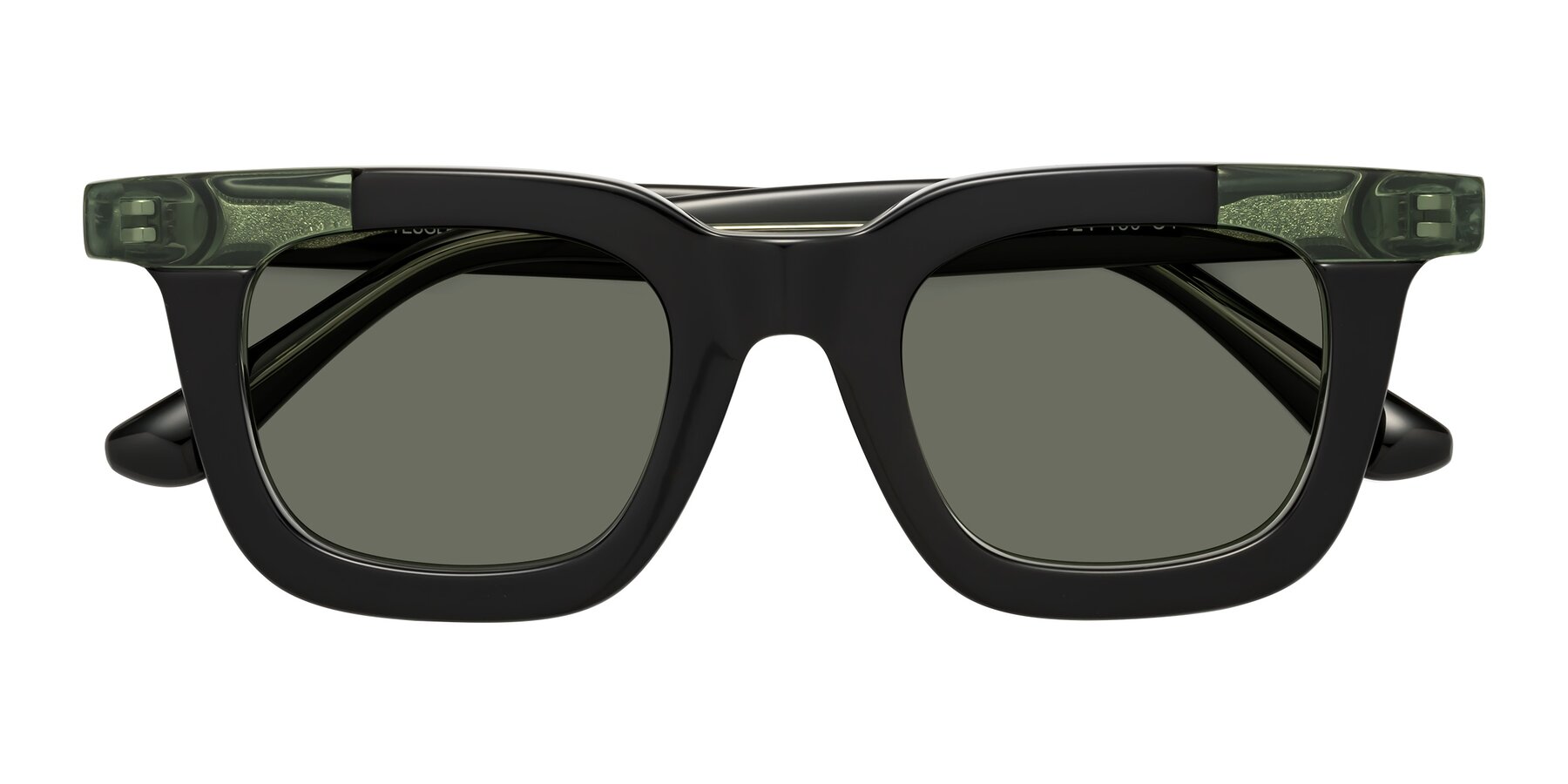 Folded Front of Mill in Black-Green with Gray Polarized Lenses