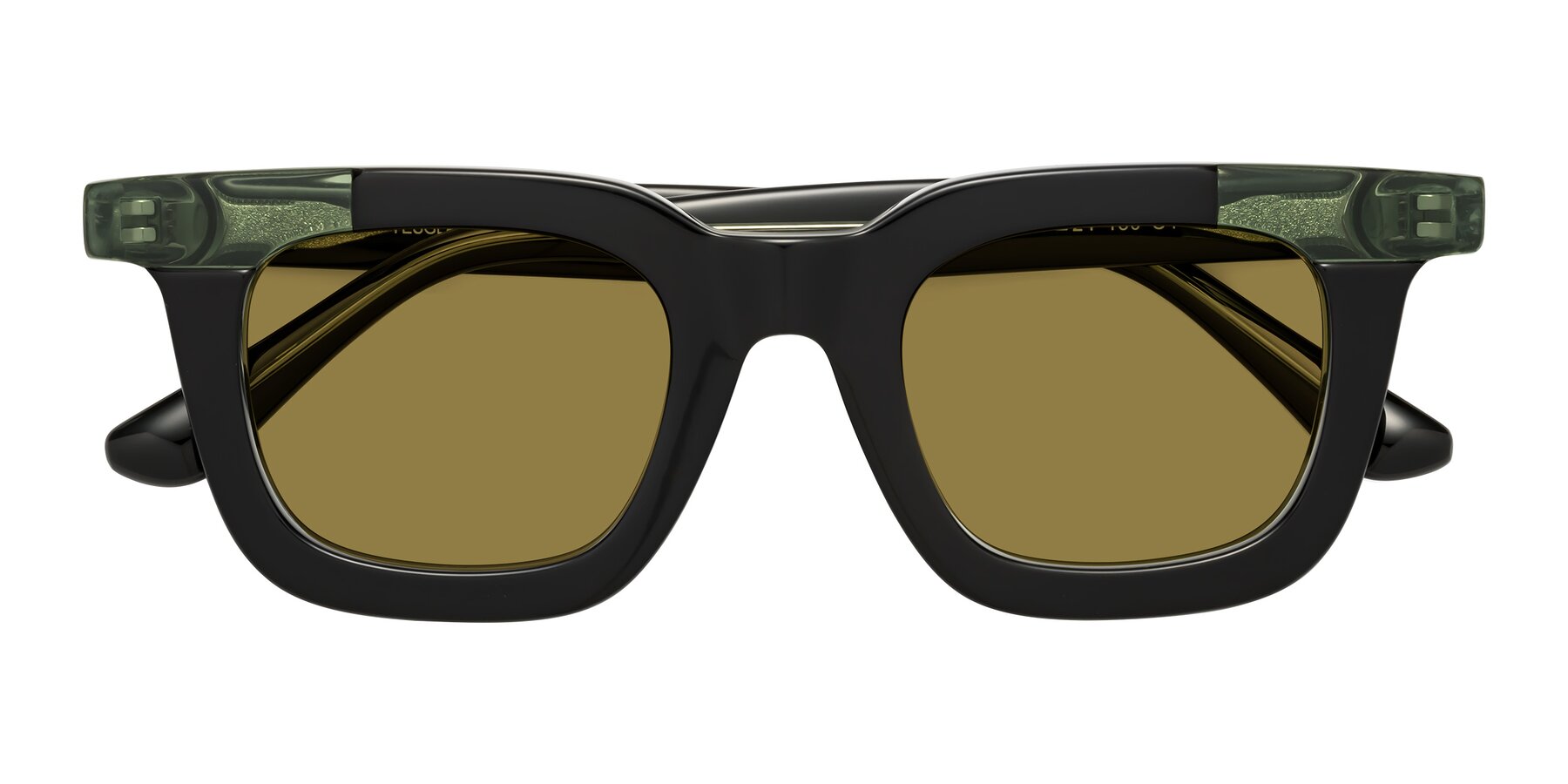 Folded Front of Mill in Black-Green with Brown Polarized Lenses