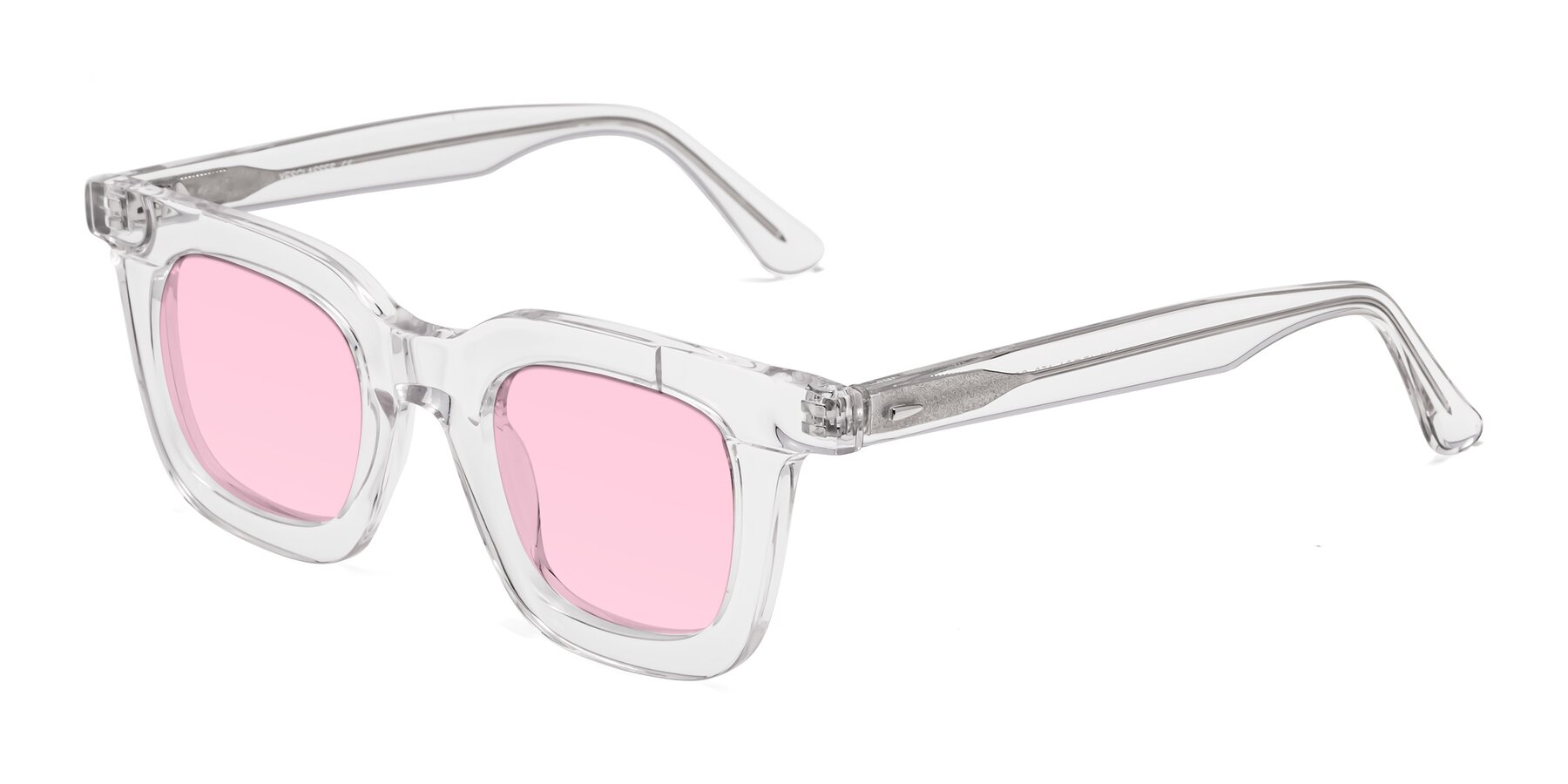Angle of Mill in Clear with Light Pink Tinted Lenses