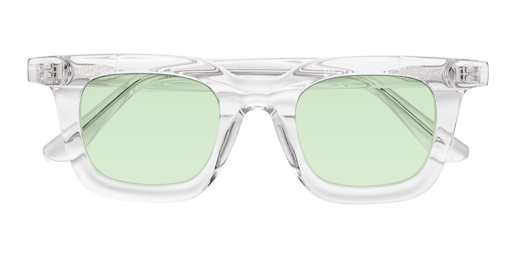 Folded Front of Mill in Clear with Light Green Tinted Lenses
