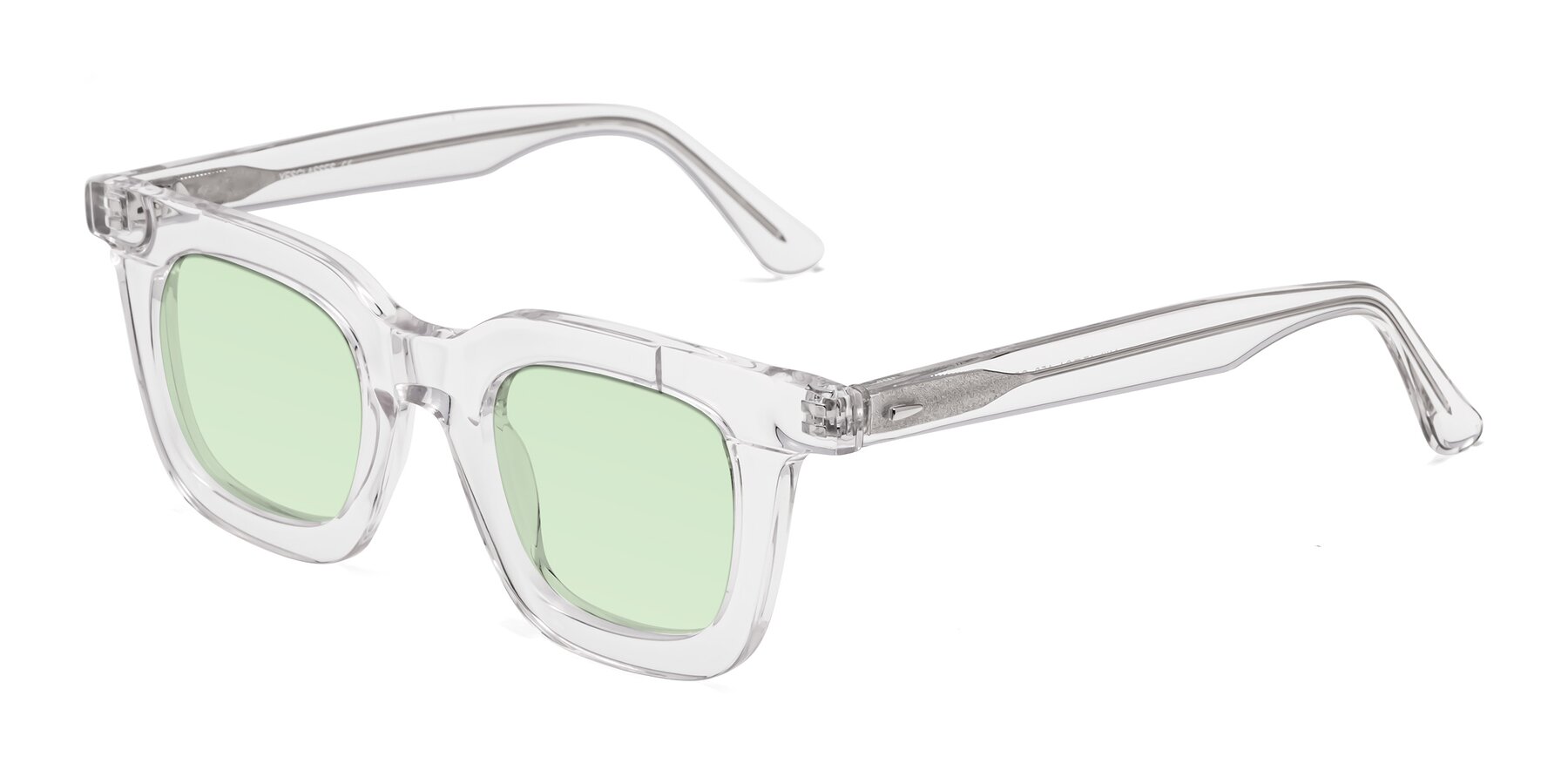Angle of Mill in Clear with Light Green Tinted Lenses