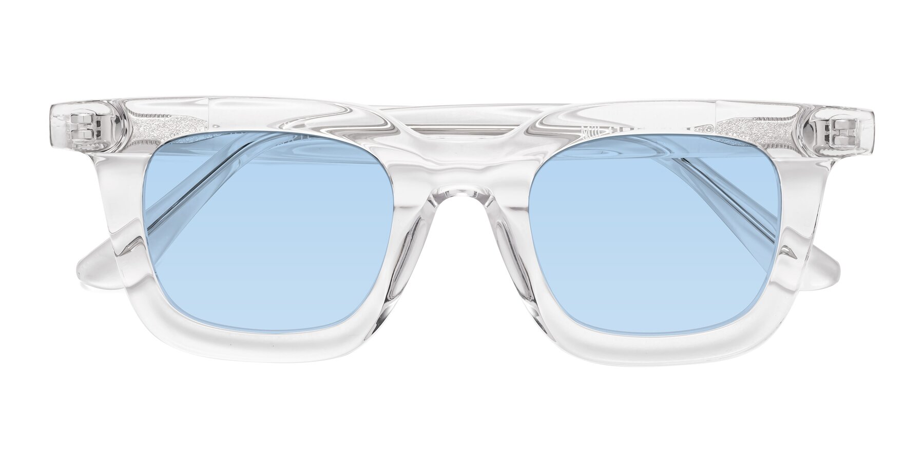Folded Front of Mill in Clear with Light Blue Tinted Lenses