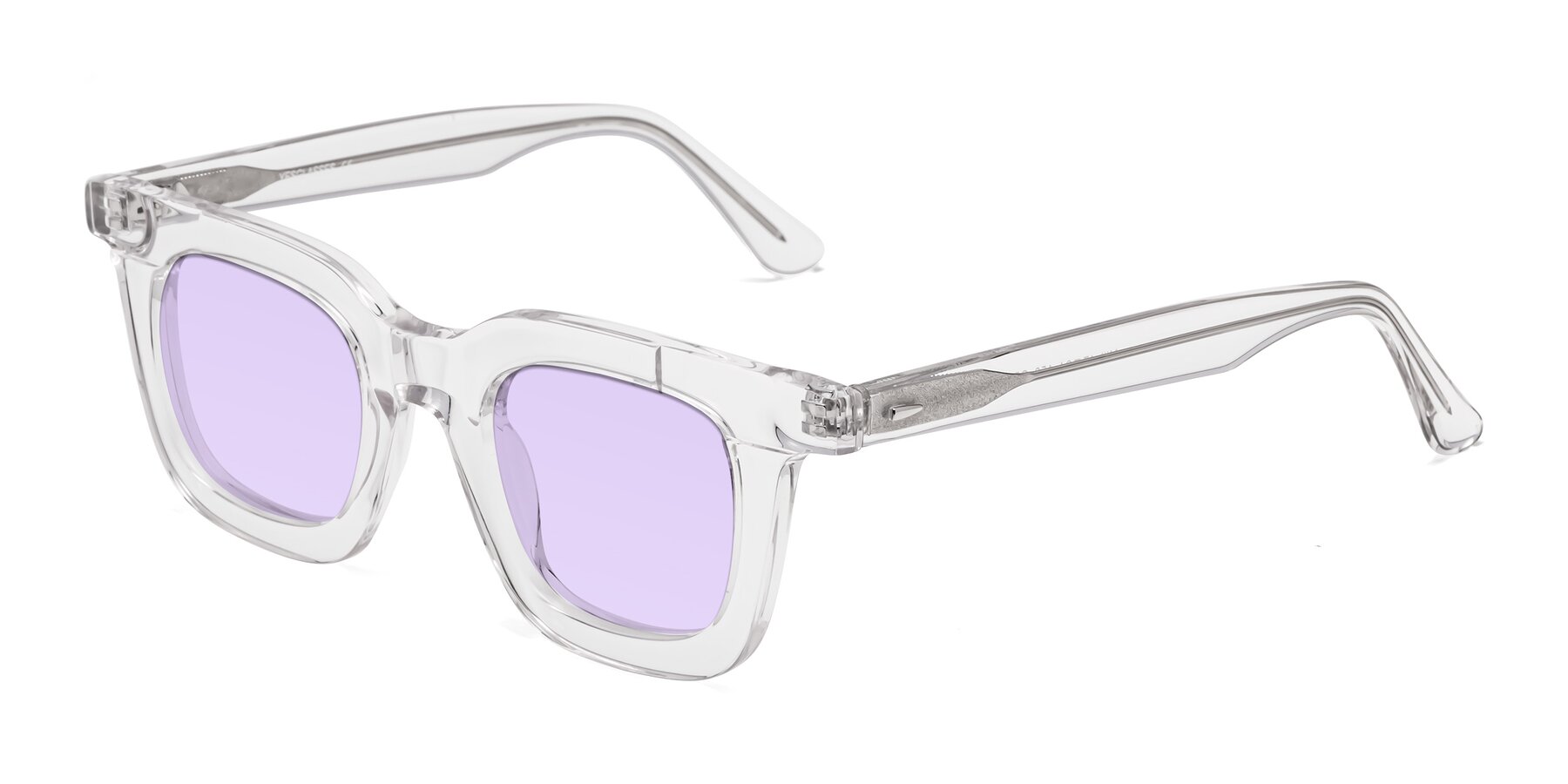 Angle of Mill in Clear with Light Purple Tinted Lenses