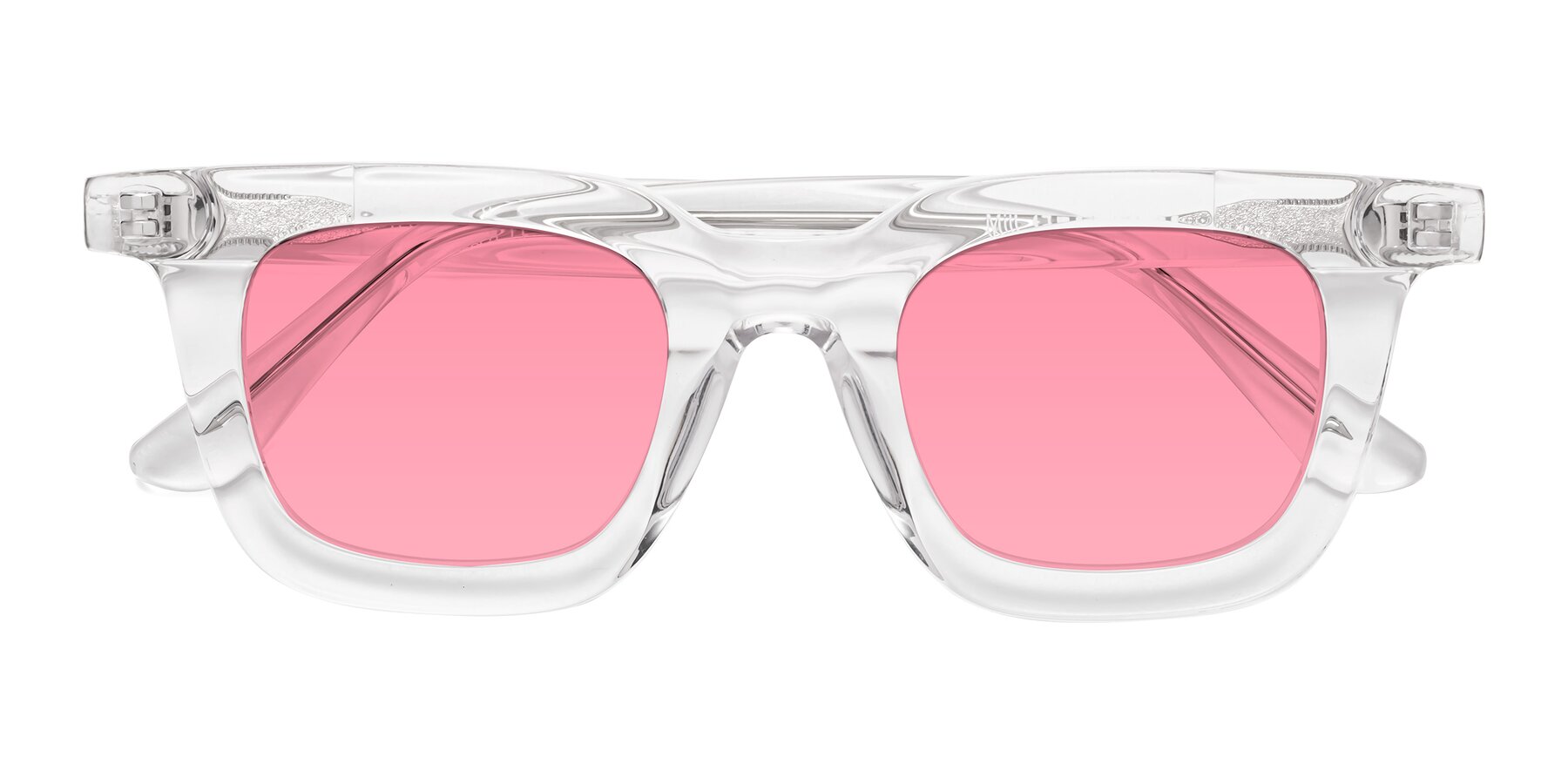 Folded Front of Mill in Clear with Pink Tinted Lenses