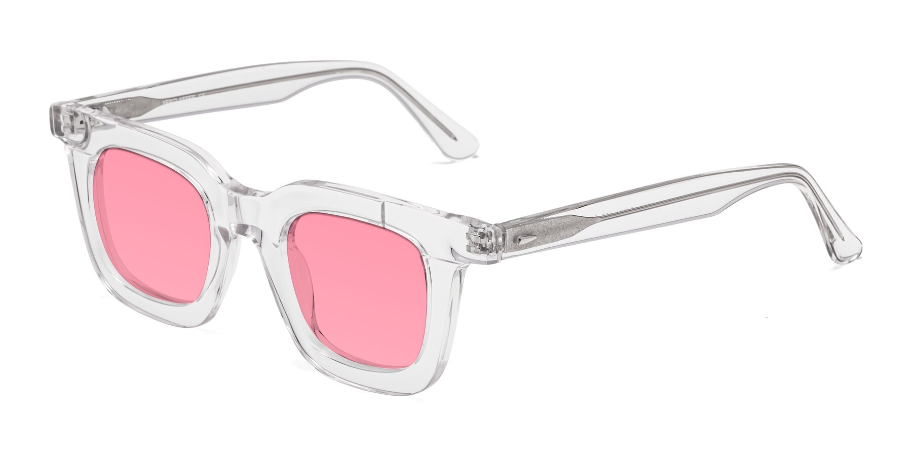 Angle of Mill in Clear with Pink Tinted Lenses