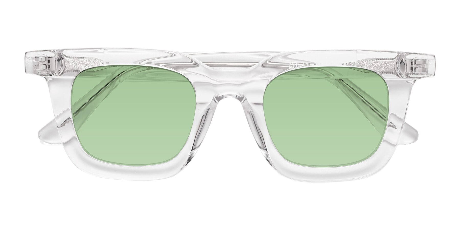 Folded Front of Mill in Clear with Medium Green Tinted Lenses