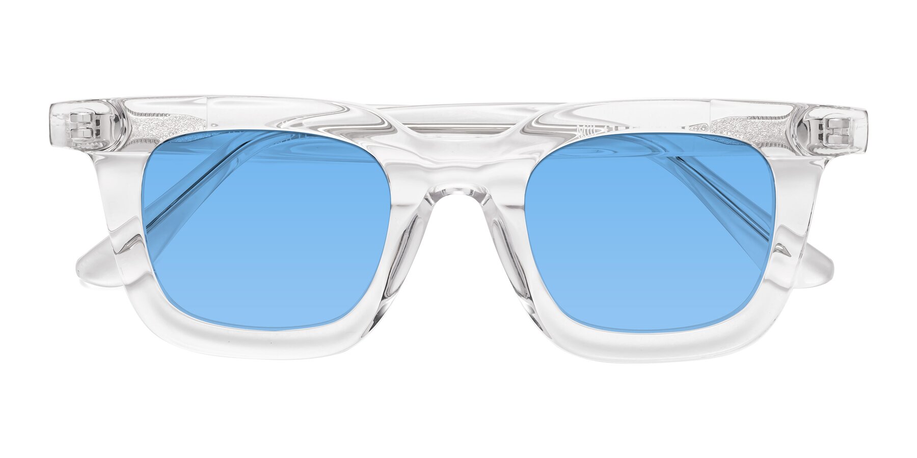 Folded Front of Mill in Clear with Medium Blue Tinted Lenses