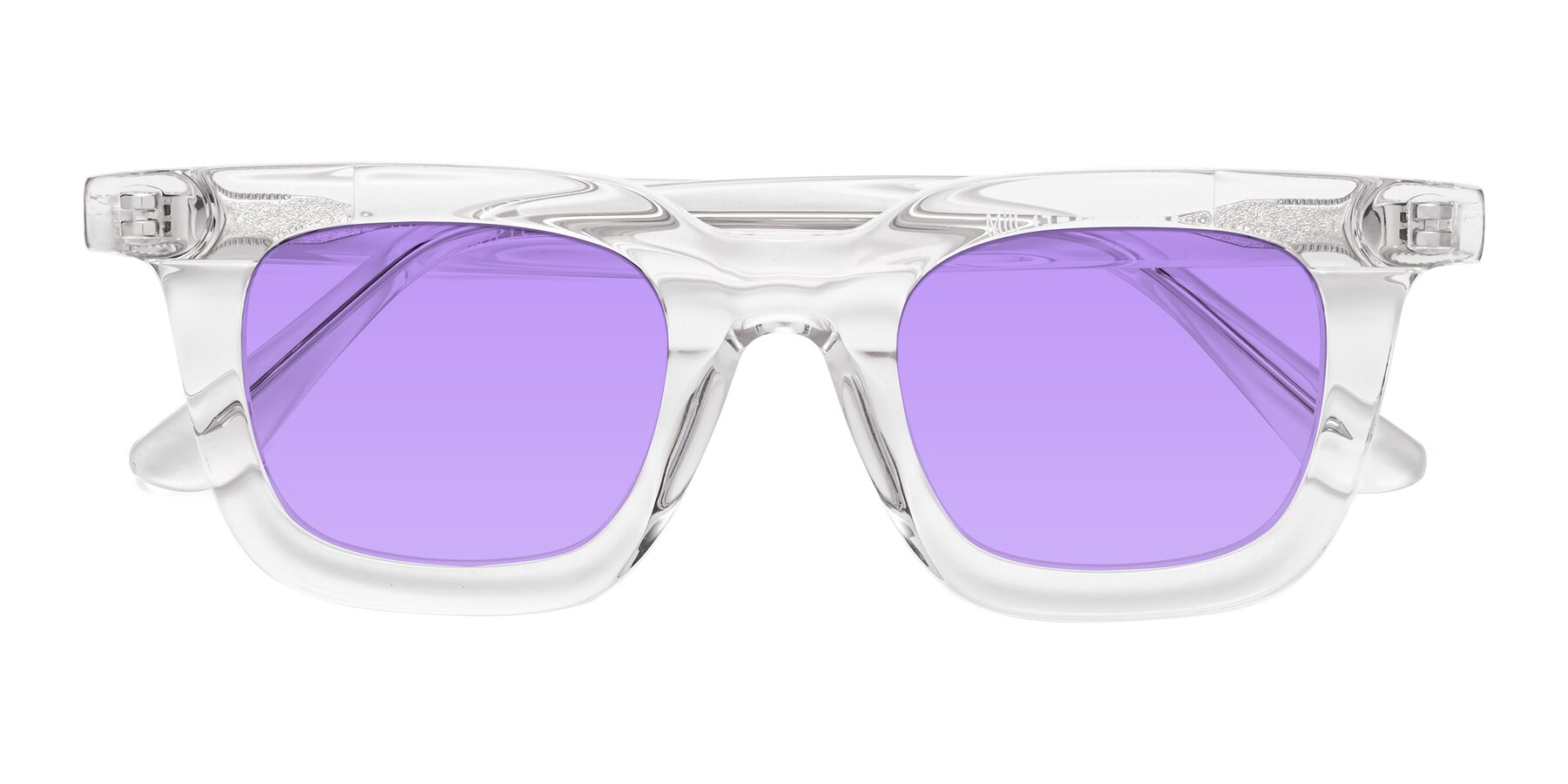 Folded Front of Mill in Clear with Medium Purple Tinted Lenses