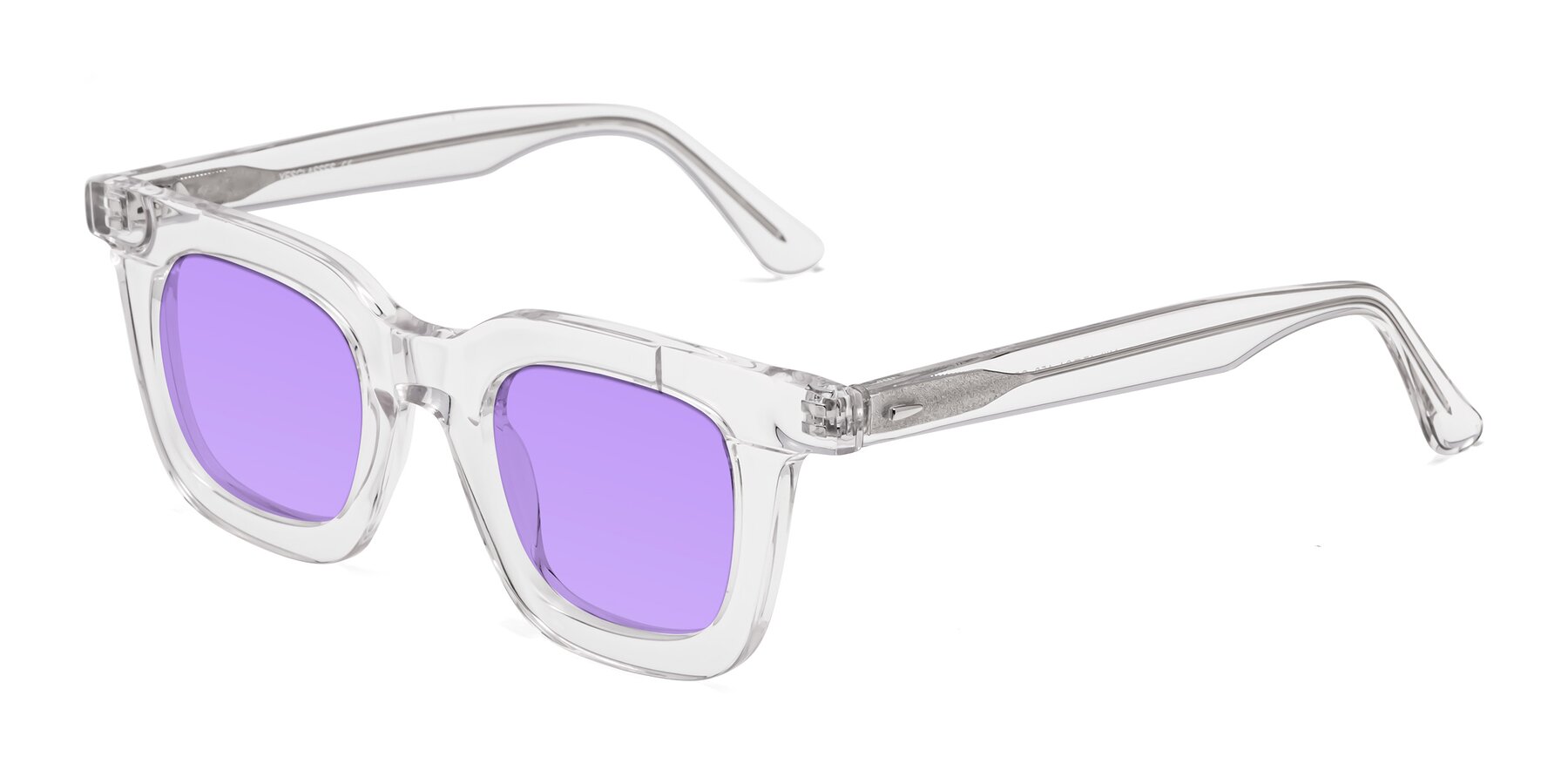 Angle of Mill in Clear with Medium Purple Tinted Lenses