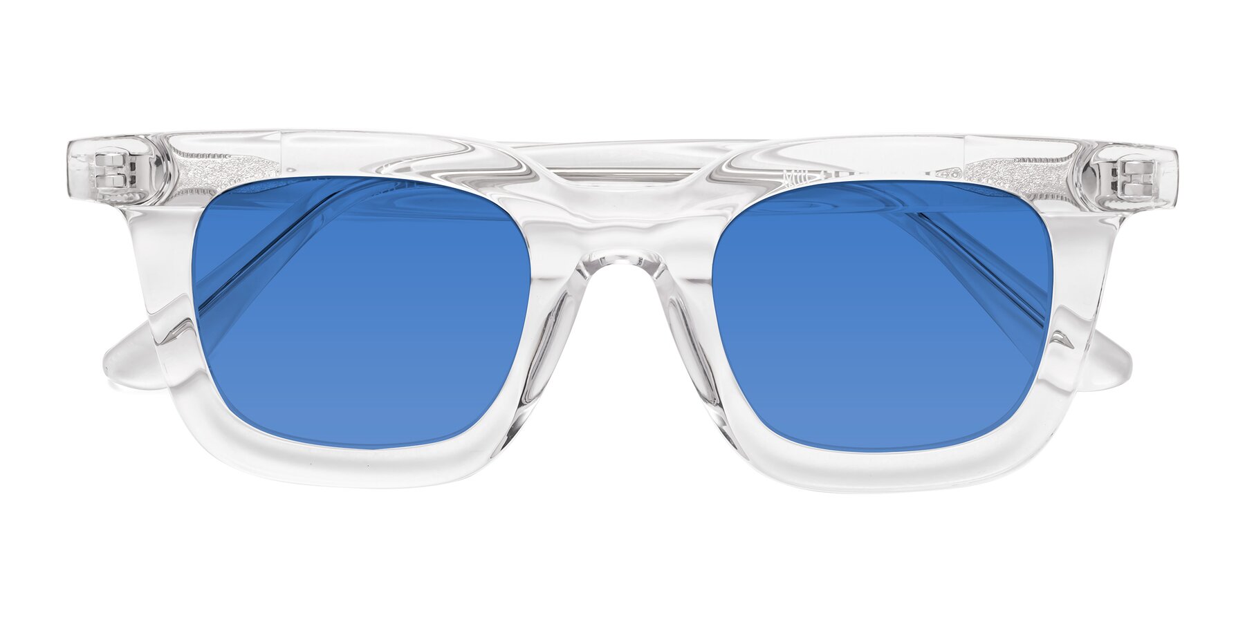 Folded Front of Mill in Clear with Blue Tinted Lenses