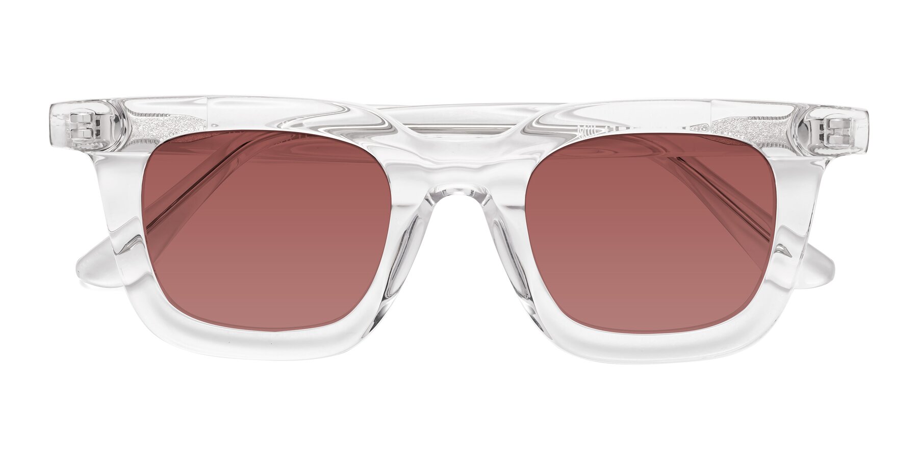 Folded Front of Mill in Clear with Garnet Tinted Lenses