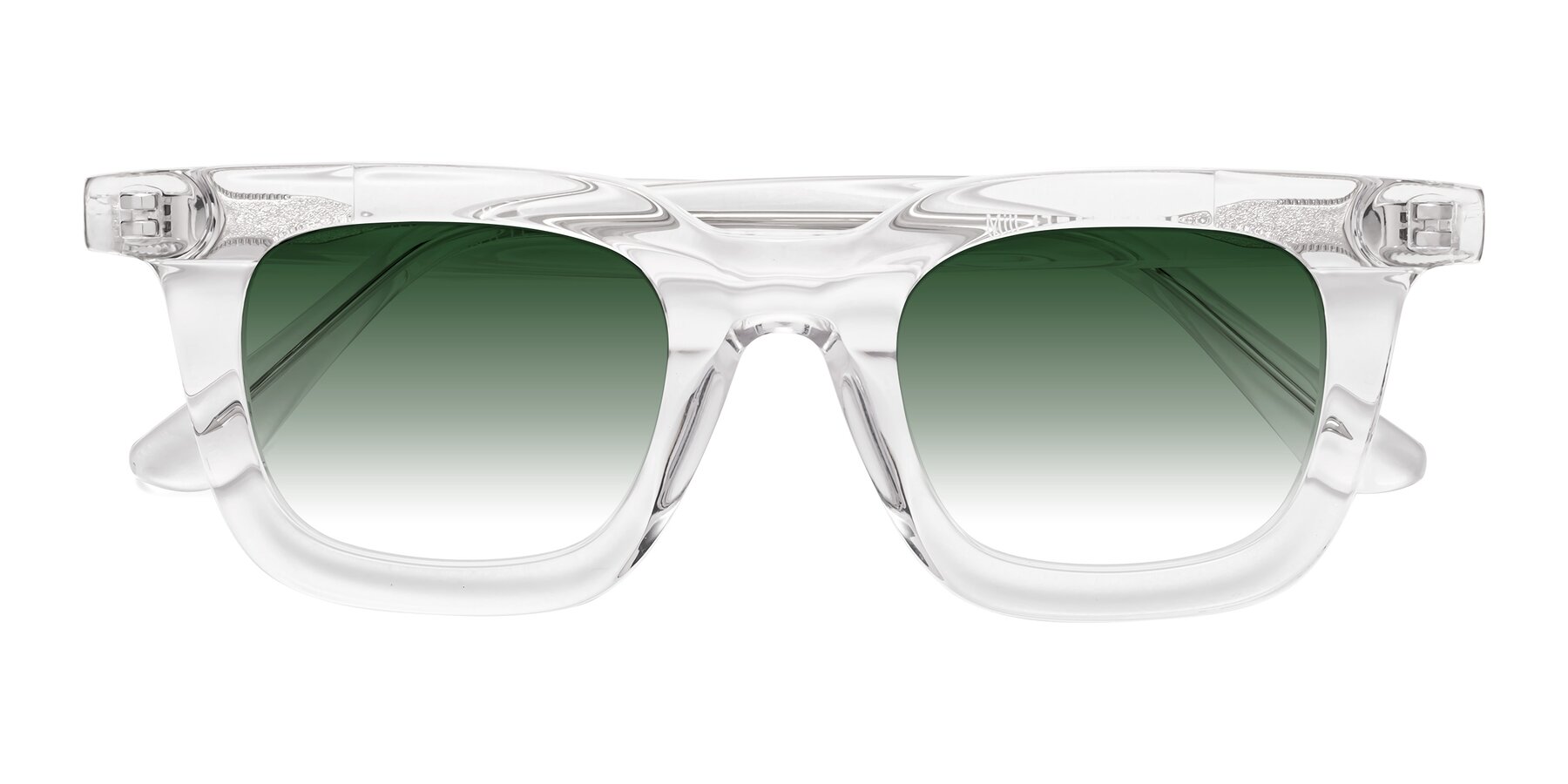 Folded Front of Mill in Clear with Green Gradient Lenses