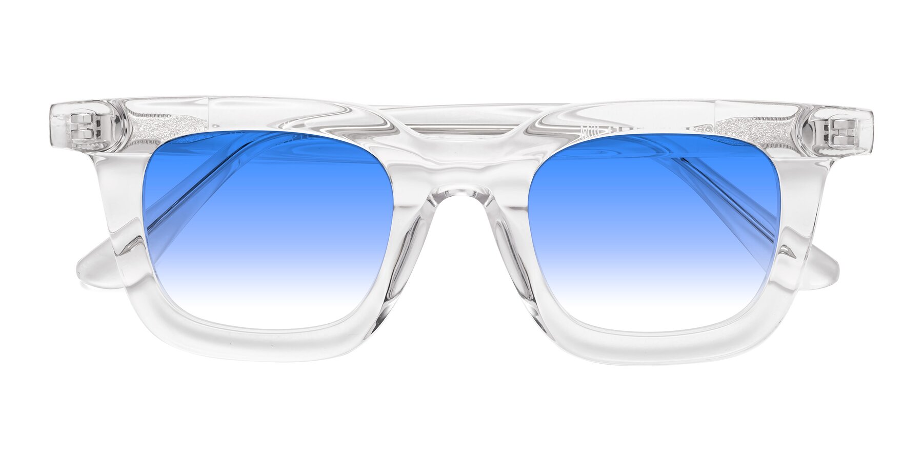 Folded Front of Mill in Clear with Blue Gradient Lenses
