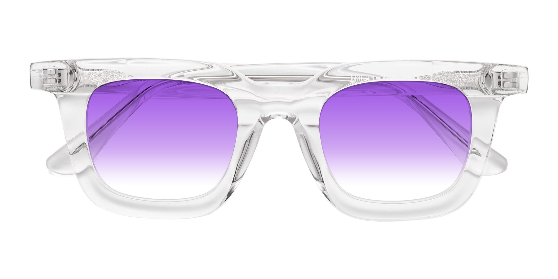 Folded Front of Mill in Clear with Purple Gradient Lenses