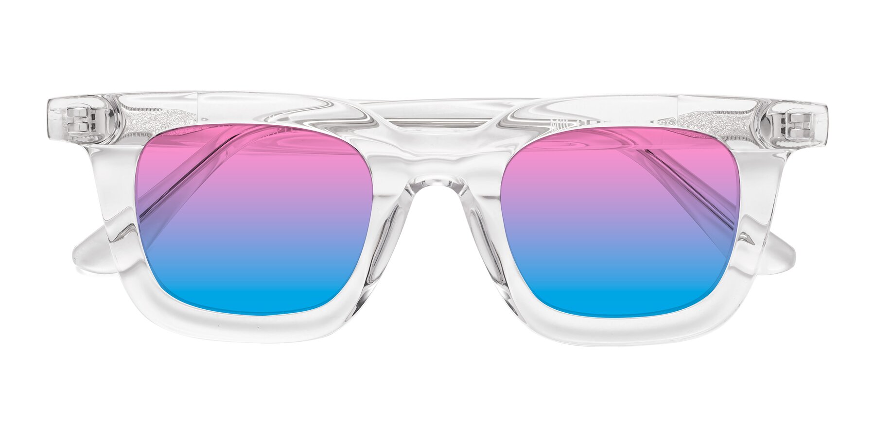 Folded Front of Mill in Clear with Pink / Blue Gradient Lenses