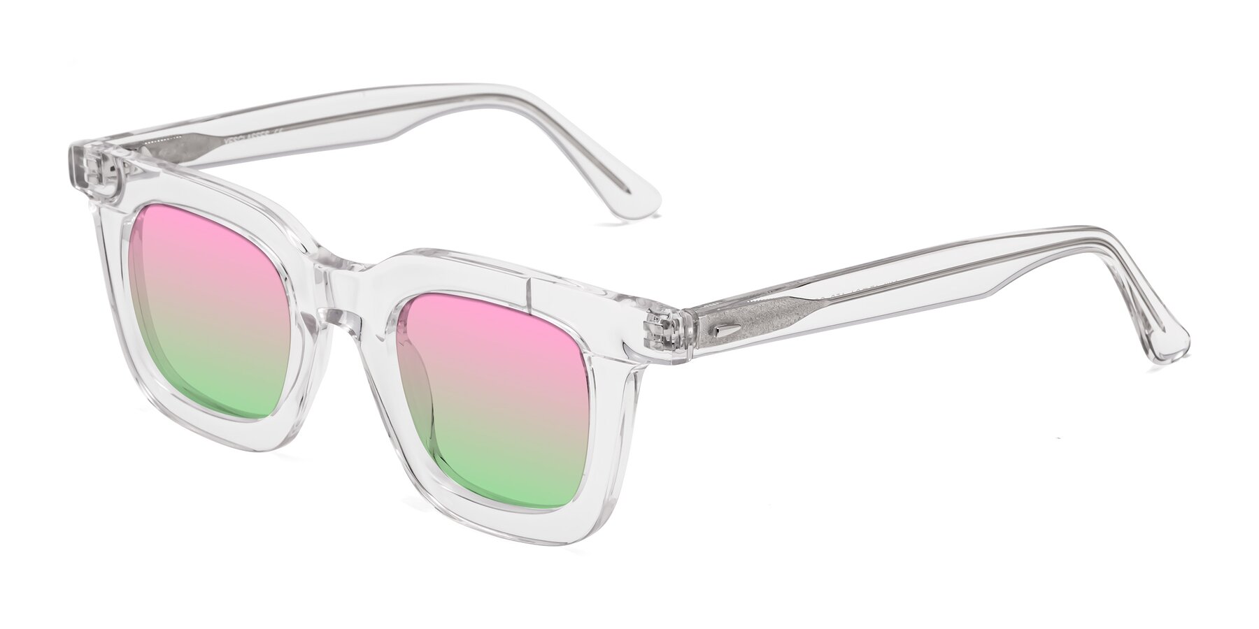 Angle of Mill in Clear with Pink / Green Gradient Lenses
