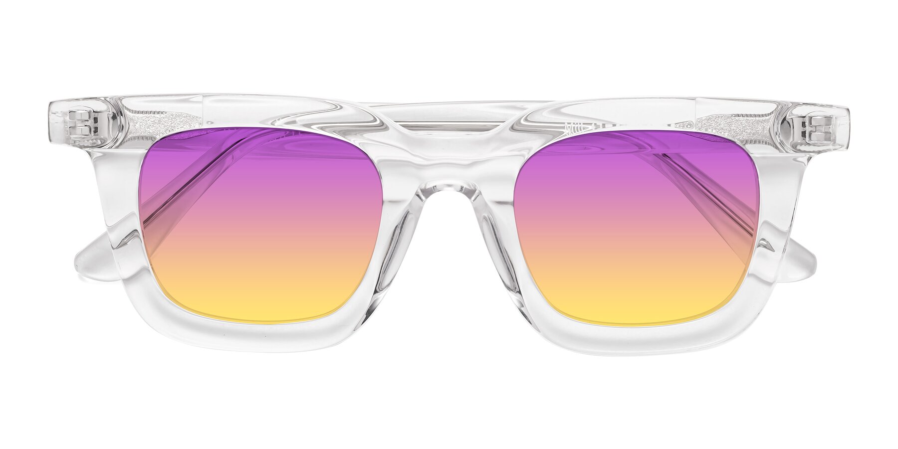 Folded Front of Mill in Clear with Purple / Yellow Gradient Lenses