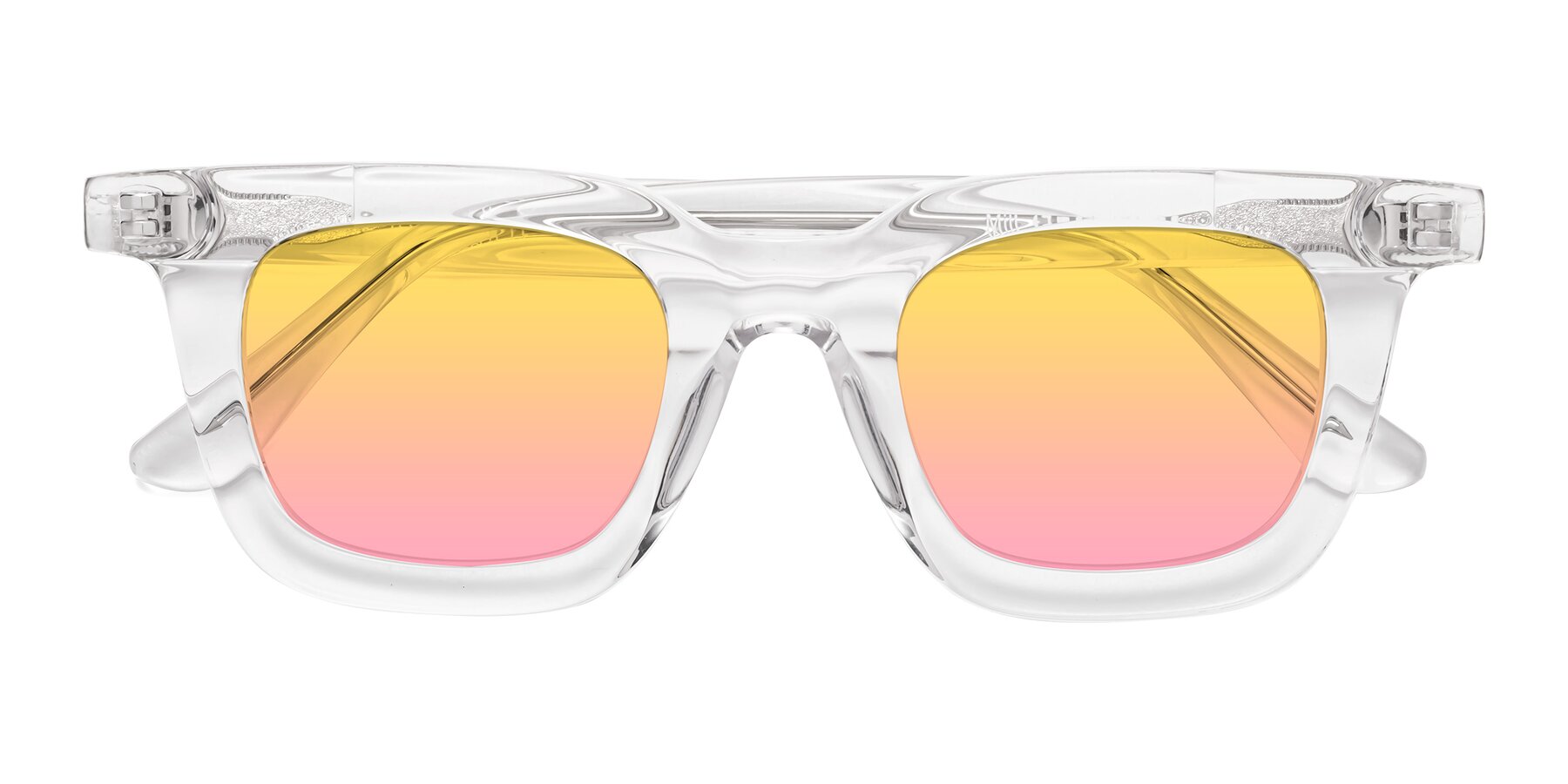 Folded Front of Mill in Clear with Yellow / Pink Gradient Lenses