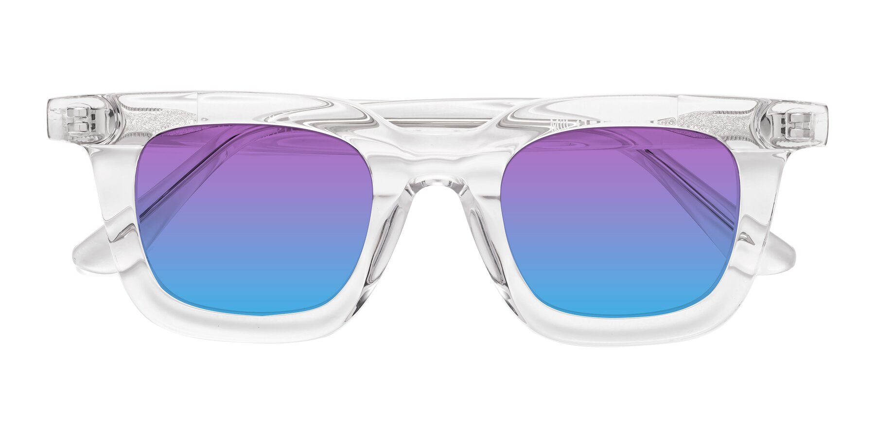 Folded Front of Mill in Clear with Purple / Blue Gradient Lenses