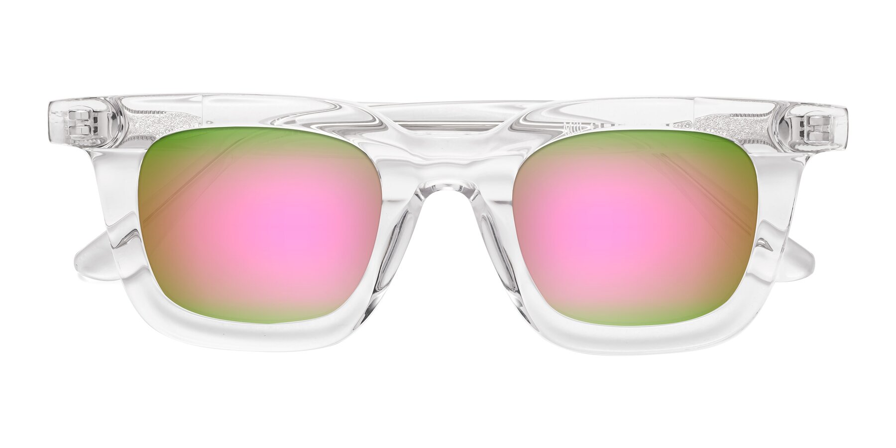 Folded Front of Mill in Clear with Pink Mirrored Lenses
