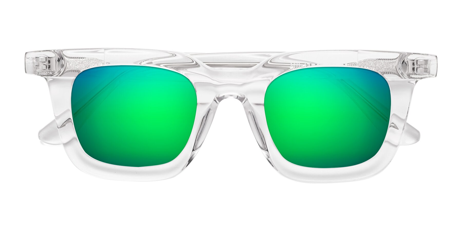 Folded Front of Mill in Clear with Green Mirrored Lenses