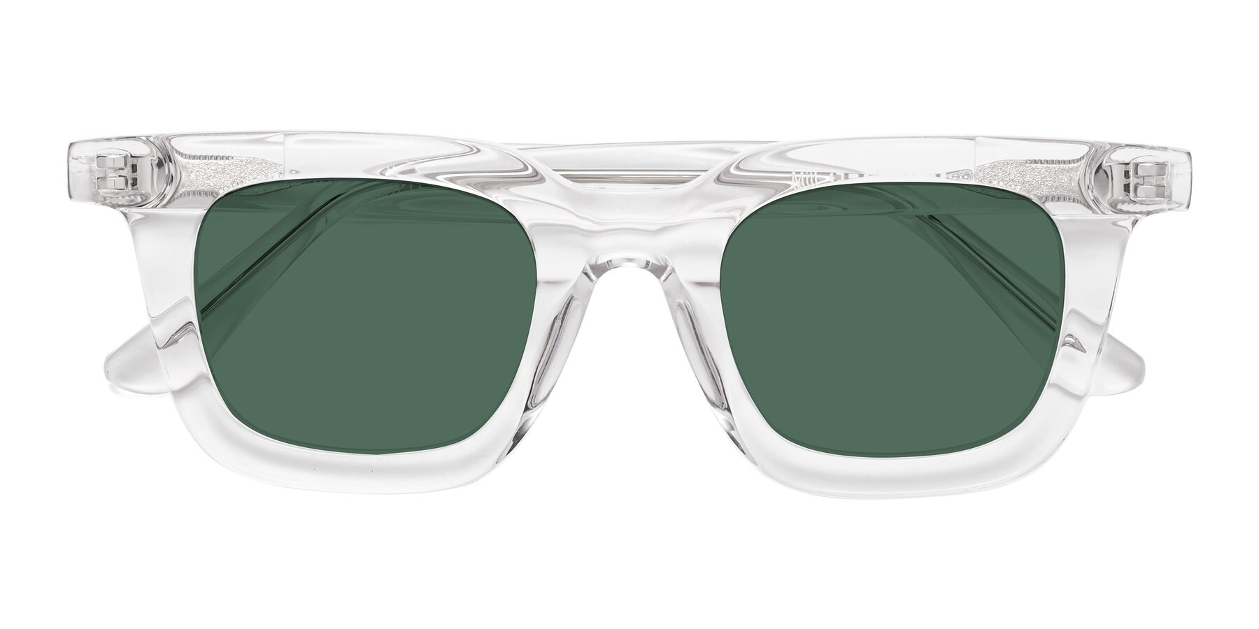 Folded Front of Mill in Clear with Green Polarized Lenses