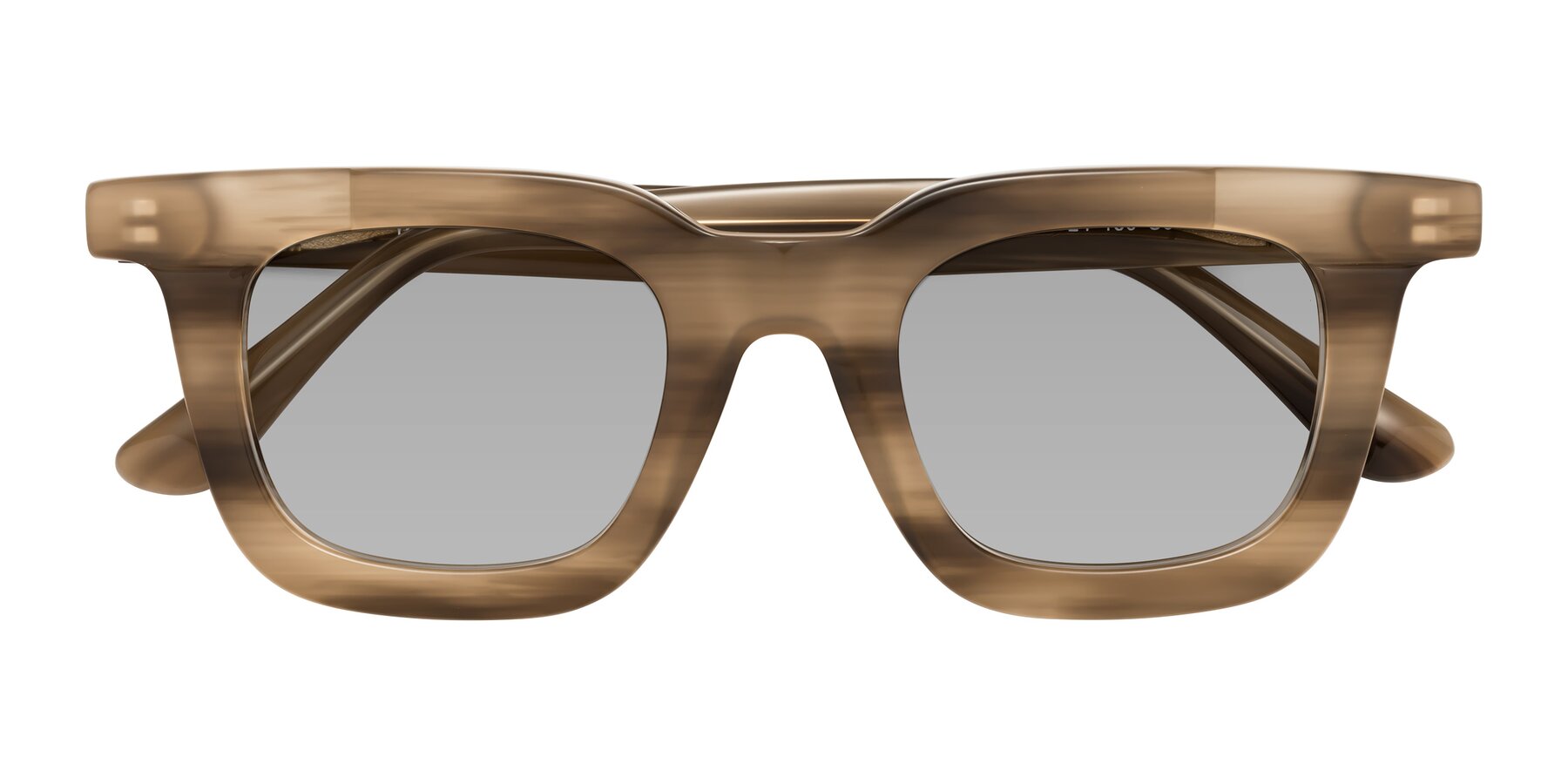 Folded Front of Mill in Striped Brown with Light Gray Tinted Lenses