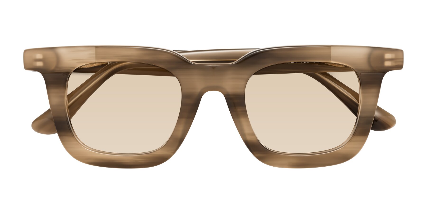 Folded Front of Mill in Striped Brown with Light Brown Tinted Lenses