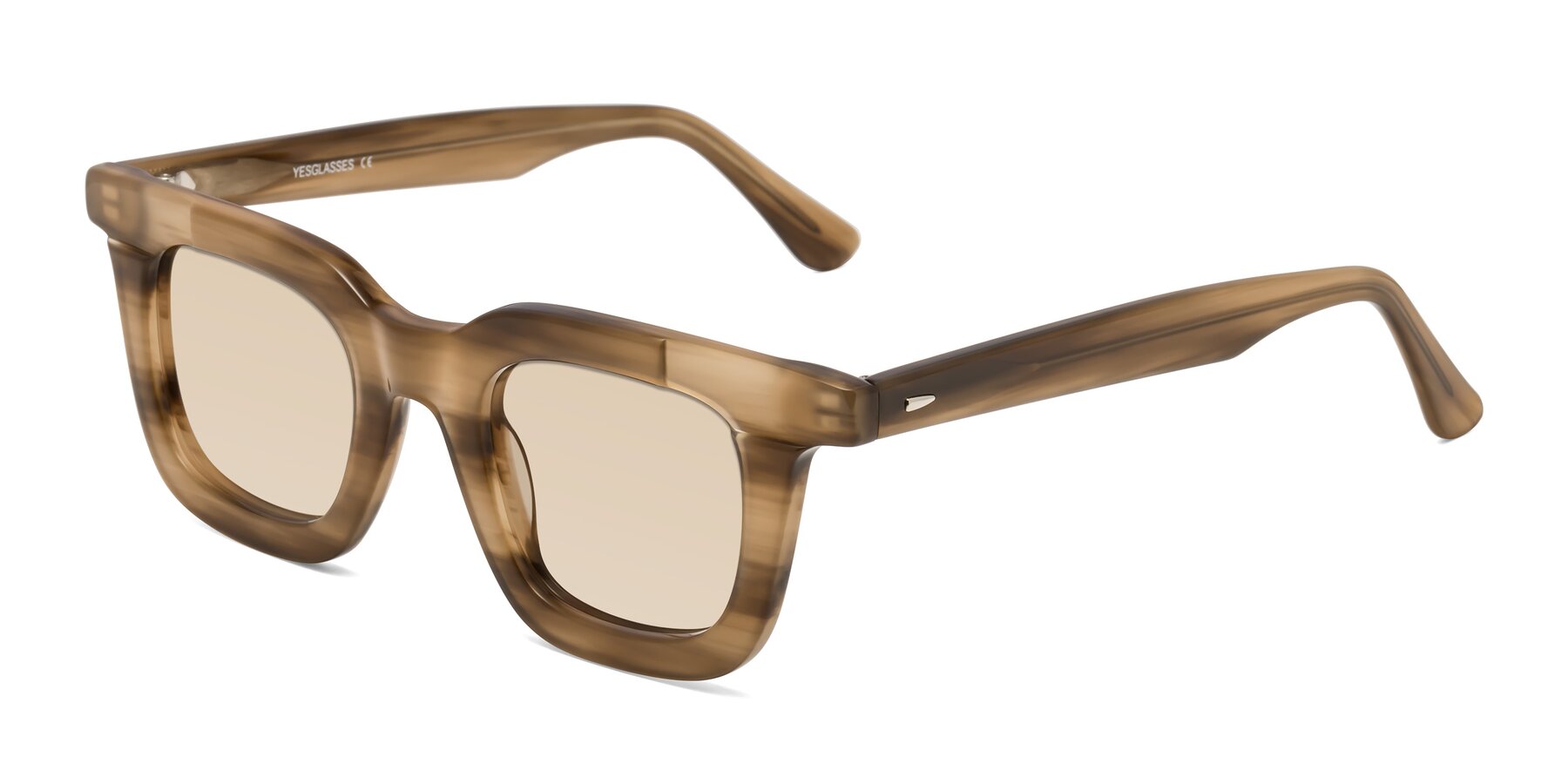 Angle of Mill in Striped Brown with Light Brown Tinted Lenses